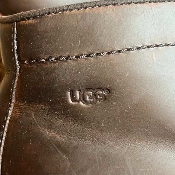 UGG Energ Dagmann Brown Leather Laced Up Casual Chukka Ankle Boots Mens Sz 8.5